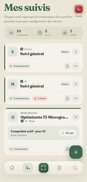 médoria application suivi traitements